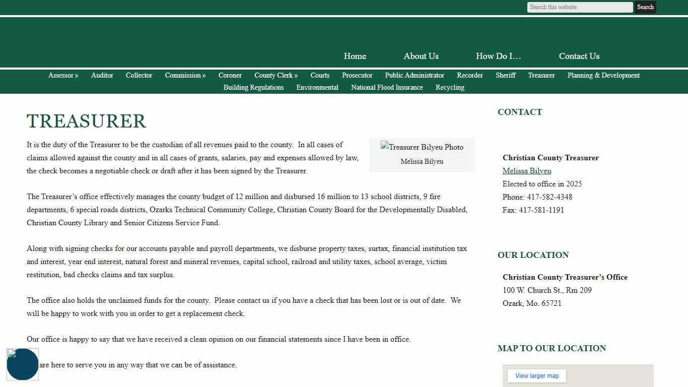 Treasurer Christian County Missouri