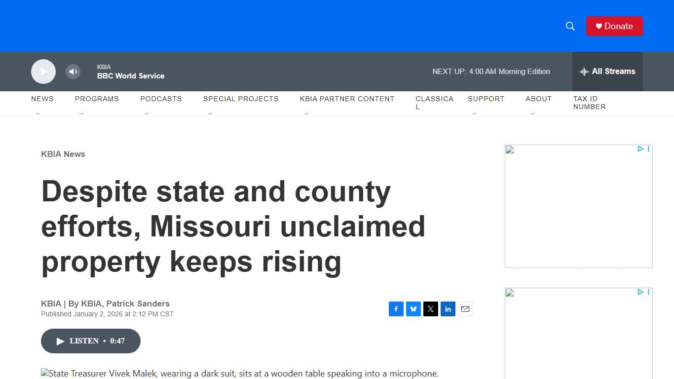 Despite state and county efforts, Missouri unclaimed property keeps rising KBIA