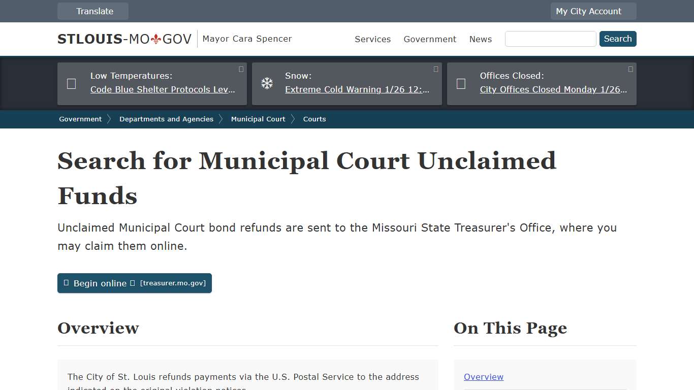 Search for Municipal Court Unclaimed Funds